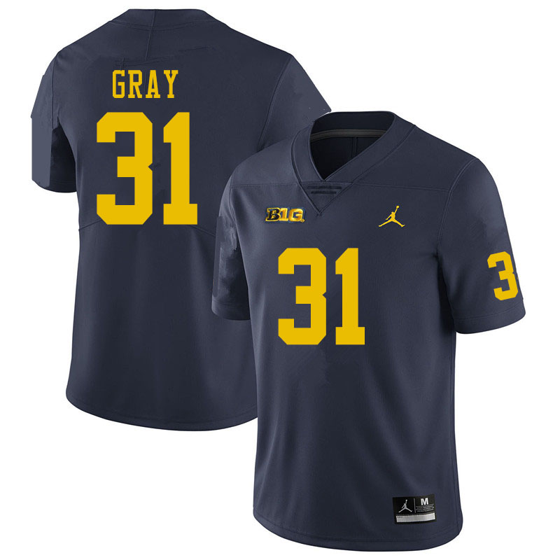 Men #31 Vincent Gray Michigan Wolverines College Football Jerseys Sale-Navy